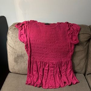 Berry pink fitted/flared blouse